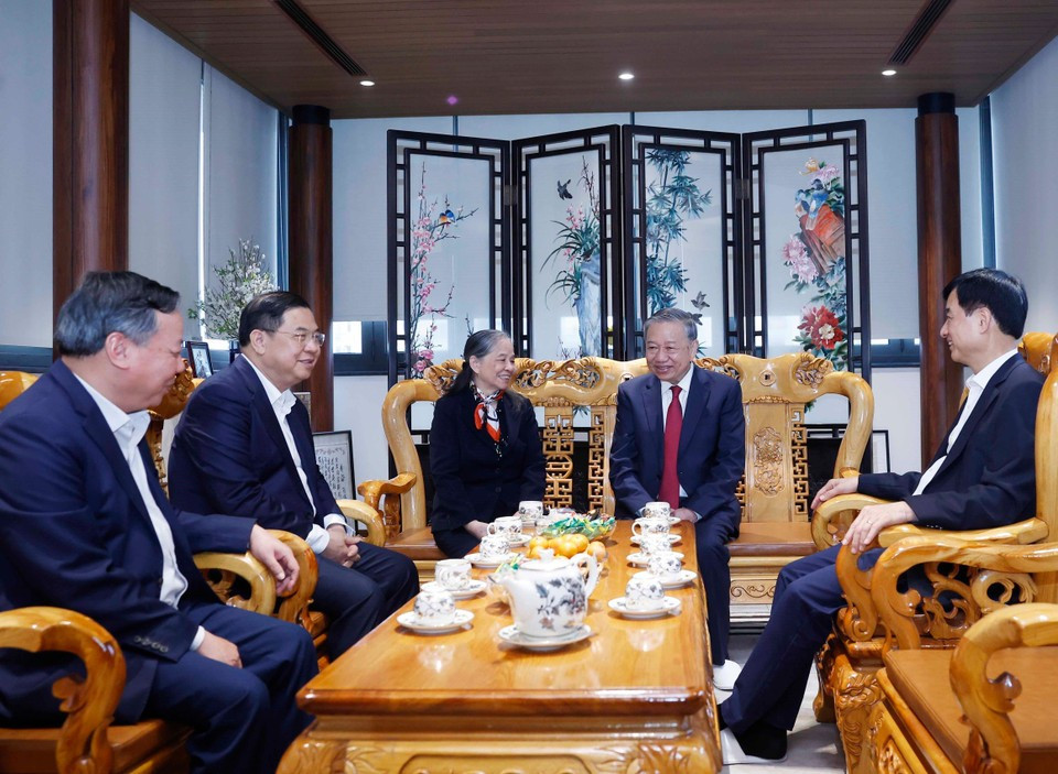 Генеральный секретарь То Лам навестил супругу Генерального секретаря Нгуен Фу Чонга. Фото: ВИА.