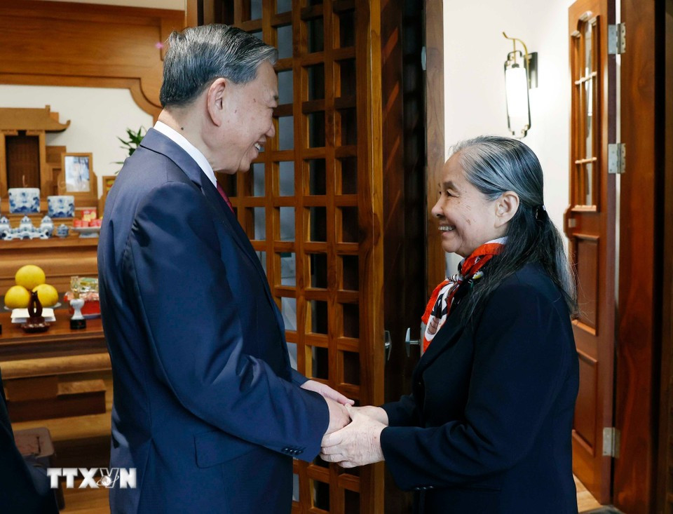 Генеральный секретарь То Лам навестил супругу Генерального секретаря Нгуен Фу Чонга. Фото: ВИА.