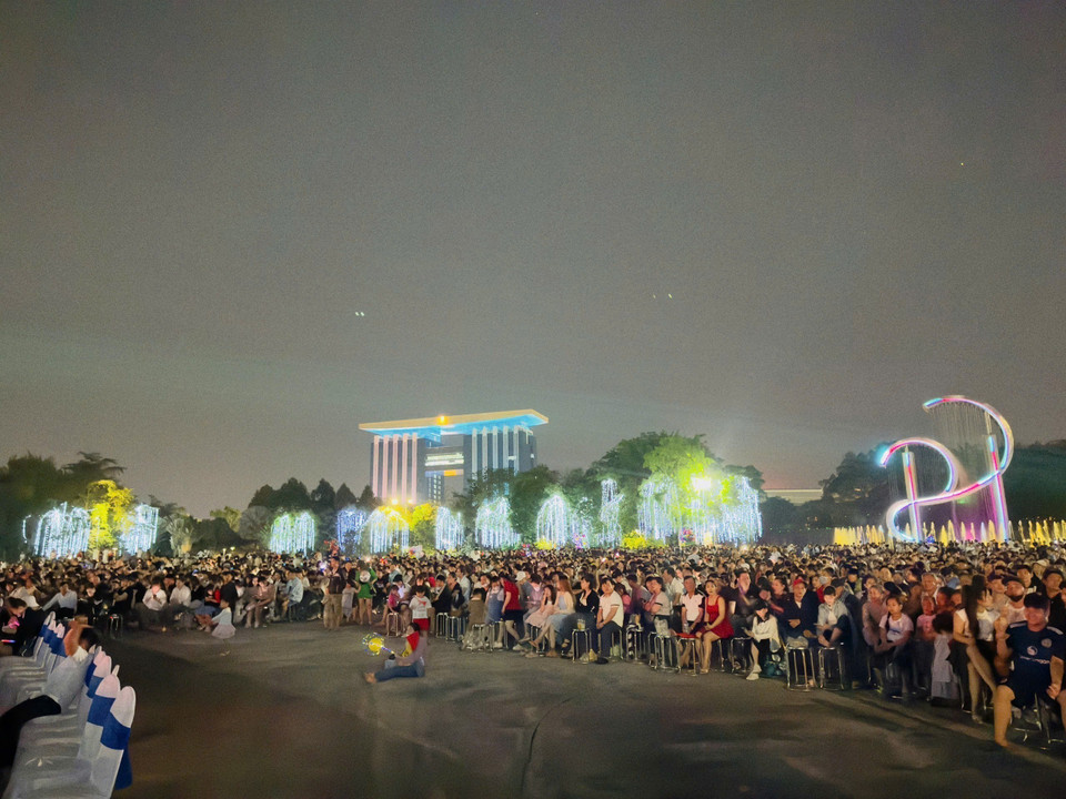 Вокруг квартала Биньзыонг в новогодние дни оформлено художественное световое оформление. Фото: ВИА.