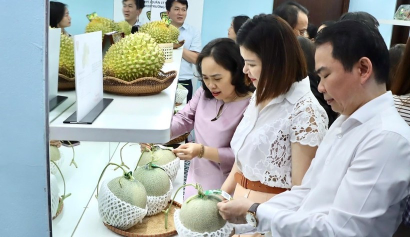 Фруктовая продукция, представленная на выставке, оснащена QR-кодами для отслеживания происхождения. (Фото: ВИА) 