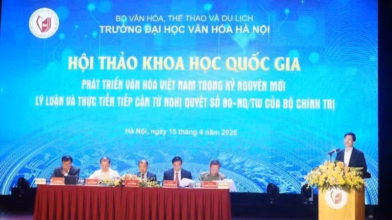 Конференция проходит 15 апреля при участии Ханойского университета культуры. (Фото: nhandan.vn) 