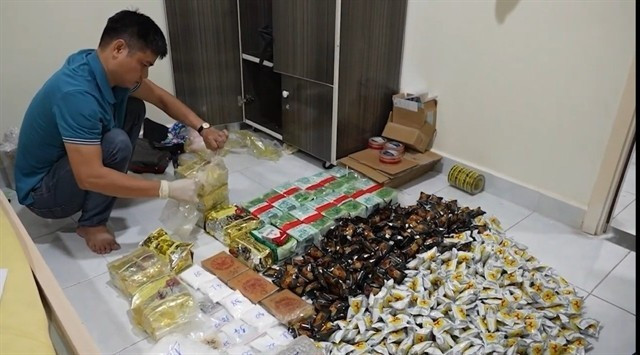 В ходе полицейской операции в марте 2025 года было изъято более 30 кг различных наркотических веществ, незаконно переправленных из Камбоджи в город Хошимин. Фото: ВИА. 