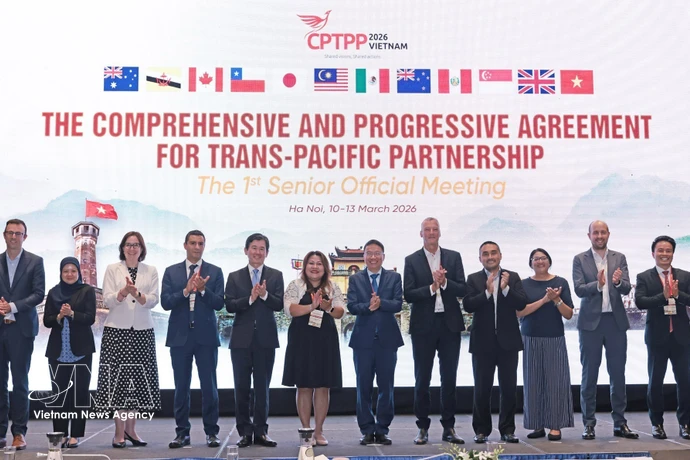 Руководители делегаций, участвующие во встрече, фотографируются на память. (Фото: ВИА).