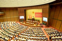 Общий вид национальной общеконференции, совместно организованной Политбюро и Секретариатом ЦК КПВ по усвоению реализации Резолюции XIV съезда КПВ, 7 февраля. Фото: ВИА. 