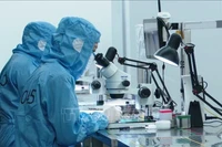 Производство камер на предприятии Sunny Opotech Vietnam Co., Ltd. в промышленном парке Йенбинь провинции Тхайнгуен. (Фото: ВИА) 