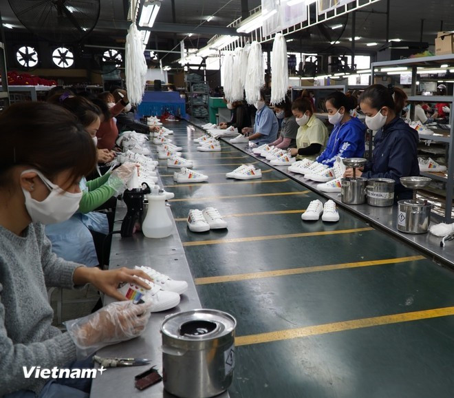 Обувные компании инвестируют в технологии, чтобы увеличить экспорт. (Фото: VietnamPlus) 2-3984.jpg