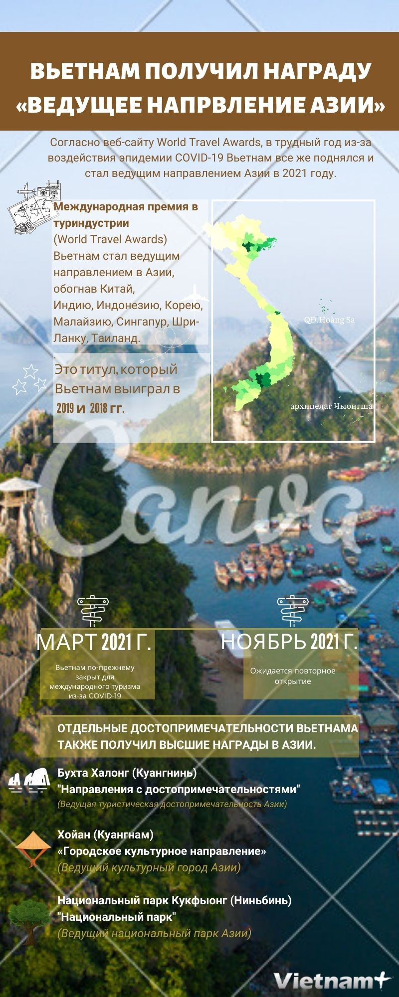 Вьетнам получил награду «Ведущее направление Азии» ảnh 1 Вьетнам получил награду «Ведущее направление Азии» ảnh 1