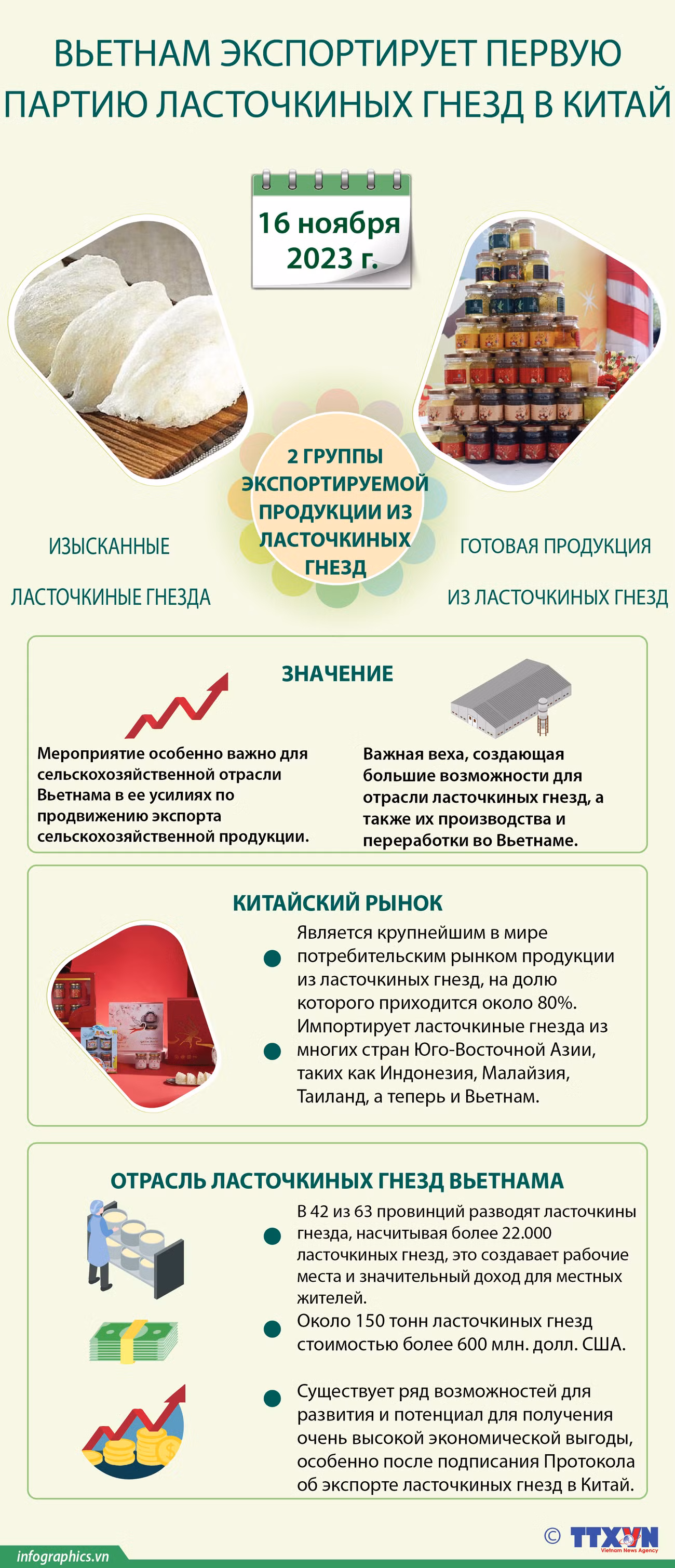 Вьетнам экспортирует первую партию ласточкиных гнезд в Китай ảnh 1 Вьетнам экспортирует первую партию ласточкиных гнезд в Китай ảnh 1