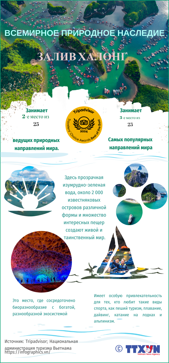 Залив Халонг - ведущее в мире природное направление и популярное направление в 2024 году ảnh 1