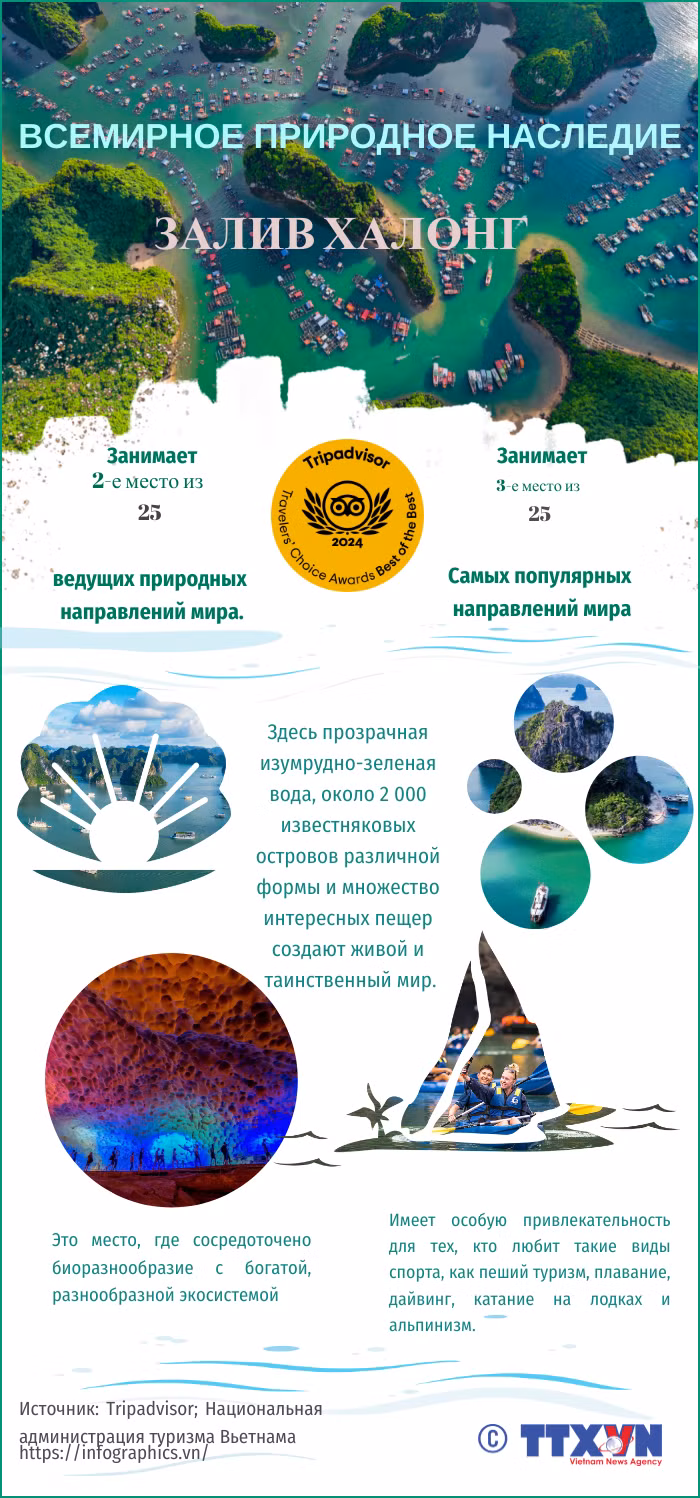Залив Халонг - ведущее в мире природное направление и популярное направление в 2024 году ảnh 1
