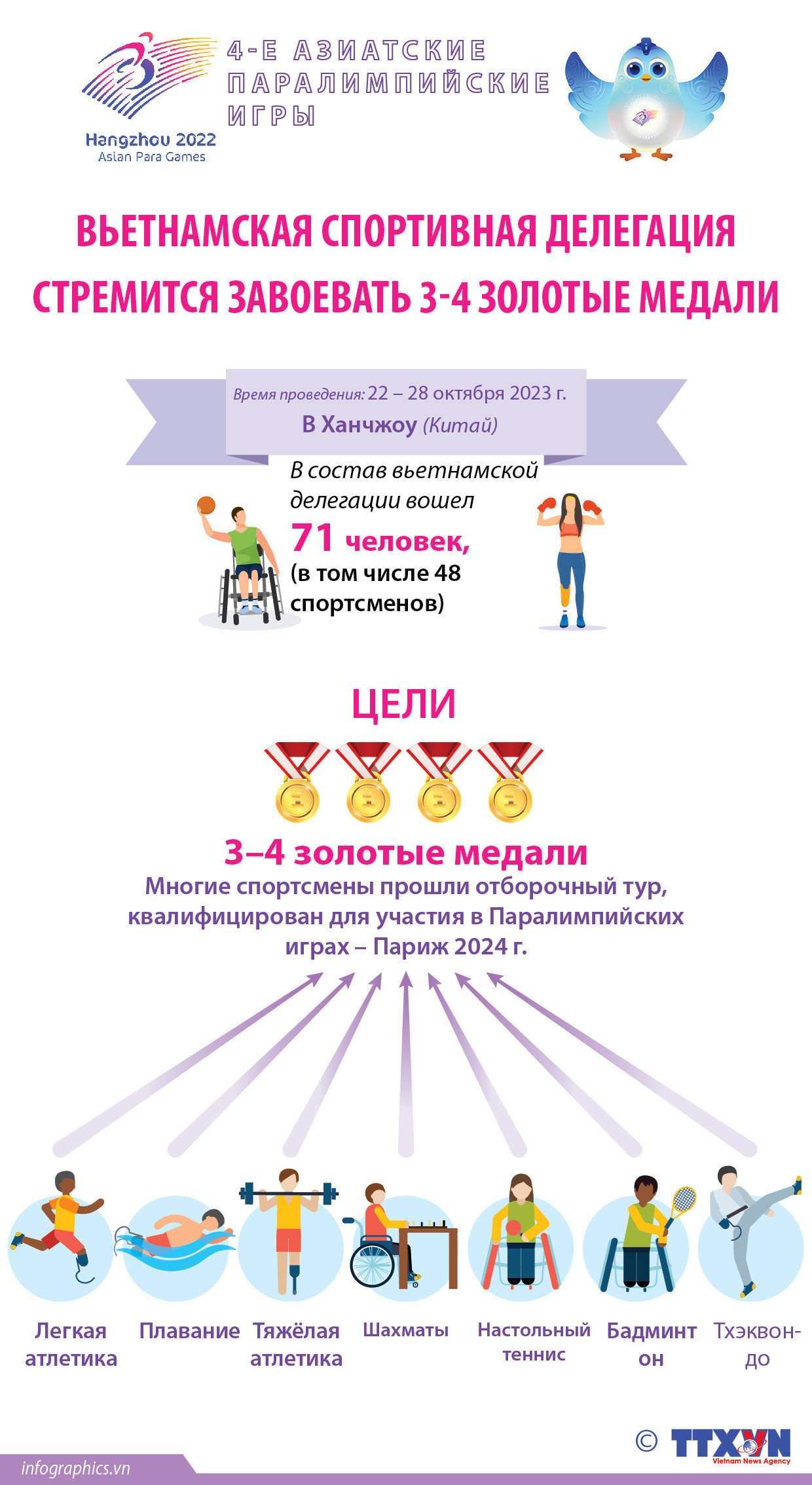 4-е Азиатские паралимпийские игры: Вьетнамская спортивная делегация стремится завоевать 3-4 золотых медали ảnh 1