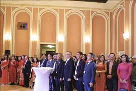 Делегаты присутство на праздновании Нового года по лунному календарю, организованном вьетнамской общиной в Германии, в здании Ратуши Берлина. (Фото: ВИА) 