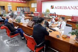 Клиенты во время проведения операций в отделении Agribank провинции Хынгйен. (Фото: ВИА).
