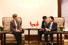 Министр Нгуен Мань Хунг и министр Джозефина Тео на рабочей встрече. (Фото: mst.gov.vn)