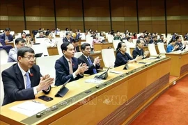 Национальное собрание принимает резолюцию о Международном финансовом центре (МФЦ) во Вьетнаме, за которую проголосовали 438 из 447 законодателей (Фото: ВИA)