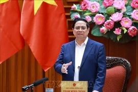 Премьер-министр Фам Минь Тьинь подводит итоги заседания Постоянного комитета Правительства по ключевым железнодорожным проектам. (Фото: ВИА)