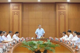 Генеральный секретарь ЦК КПВ То Лам выступает на заседании. (Фото: ВИА)