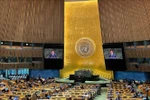 Посол До Хунг Вьет выступает на пленарном заседании Генеральной Ассамблеи ООН (Фото: ВИА)