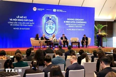 Дискуссионная панель в рамках церемонии подписания и высокого уровня совещания по Конвенции ООН против киберпреступности. (Фото: ВИА) 