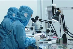 Производство камер на предприятии Sunny Opotech Vietnam Co., Ltd. в промышленном парке Йенбинь провинции Тхайнгуен. (Фото: ВИА) 