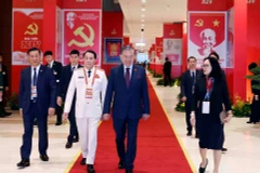 Генеральный секретарь ЦК КПВ То Лам прибыл в Национальный конференц-центр в Ханое. (Фото: ВИА)