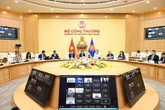 Вьетнамские делегаты принимают участие во втором специальном совещании министров экономики АСЕАН по переговорам о модернизации Соглашения АСЕАН о торговле товарами (ATIGA) 9 мая. (Фото: ВИA)