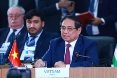 Премьер-министр Фам Минь Тьинь выступает на заседании высокого уровня по теме «Укрепление многостороннего миропорядка, финансово-экономические вопросы и искусственный интеллект» в рамках расширенного саммита БРИКС 2025 в Рио-де-Жанейро. (Фото: ВИA)