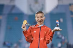 Хоанг Тхи Оань завоёвывает своё третье золото на SEA Games 33 и 15-ю золотую медаль Игр Юго-Восточной Азии в карьере. (Фото: ВИА) 