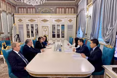 Рабочая встреча делегации Академии общественных наук Вьетнама (VASS) с представителями Национальной академии наук Азербайджана (ANAS) (Фото: ВИА) 