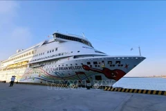 Круизный лайнер Blue Dream Melody прибывает в Международный круизный порт Халонга 14 ноября. (Фото: ВИА) 