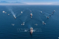 Построение в форме буквы «А». (Фото: Военно-морские силы/ВИА).