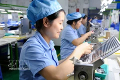 Производственная деятельность на ООО промышленности Fancy (китайский капитал) в промышленной зоне Фо Ной А, Ванлам. (Фото: ВИА)