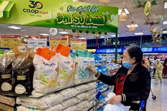 Покупатели приобретают товары в зоне вьетнамской продукции супермаркета Co.opmart Ly Thuong Kiet в городе Хошимине. (Фото: ВИА).