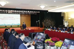 Генеральный секретарь То Лам выступает на рабочей встрече. (Фото: ВИА).