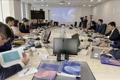 Делегация Министерства строительства во главе с заместителем министра Фам Минь Ха провела встречу и переговоры с Французским управлением по ядерной безопасности и радиационной защите (ASRN). (Фото: ВИА)