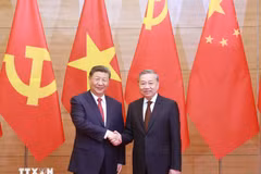 Генеральный секретарь То Лам и Генеральный секретарь, Председатель КНР Си Цзиньпин. (Фото: ВИА)