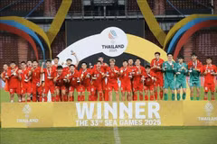 Игроки сборной Вьетнама U22 ликуют в радости победы (Фото: ВИА)