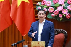 Премьер-министр Фам Минь Тьинь подводит итоги заседания Постоянного комитета Правительства по ключевым железнодорожным проектам. (Фото: ВИА)