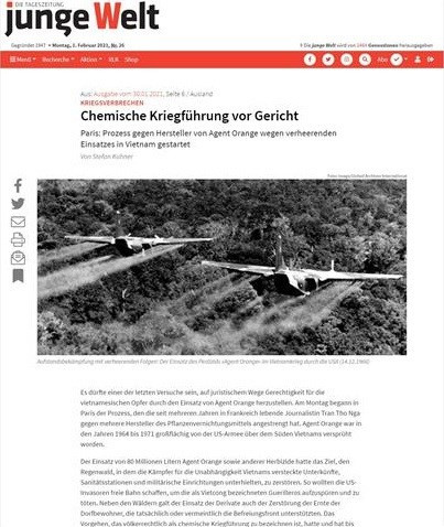 Статьи международных СМИ о борьбе за справедливость для жертв ДАО во Вьетнаме ảnh 1 Статьи международных СМИ о борьбе за справедливость для жертв ДАО во Вьетнаме ảnh 1