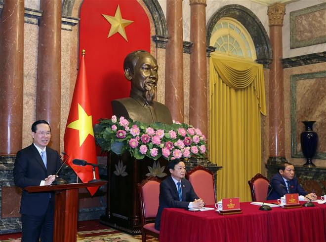 Президент страны устроил прием в честь спортивной делегации на SEA Games 32 ảnh 2