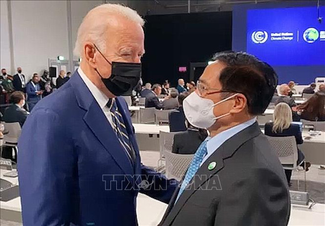 COP26: премьер-министр Фам Минь Тьинь имел встречи с лидерами США, Южной Кореи и Таиланда ảnh 1 COP26: премьер-министр Фам Минь Тьинь имел встречи с лидерами США, Южной Кореи и Таиланда ảnh 1
