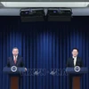 Генеральный секретарь То Лам и Президент Республики Корея Ли Чжэ Мён встречаются с представителями прессы. Фото: ВИА.