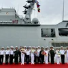 Церемония встречи офицеров и матросов учебного корабля ВМС Республики Корея, прибывших с дружественным визитом в город Дананг. (Фото: ВИА)