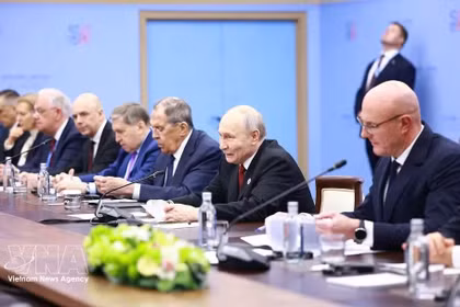 Президент России Владимир Путин выступает на встрече. Фото: ВИА.