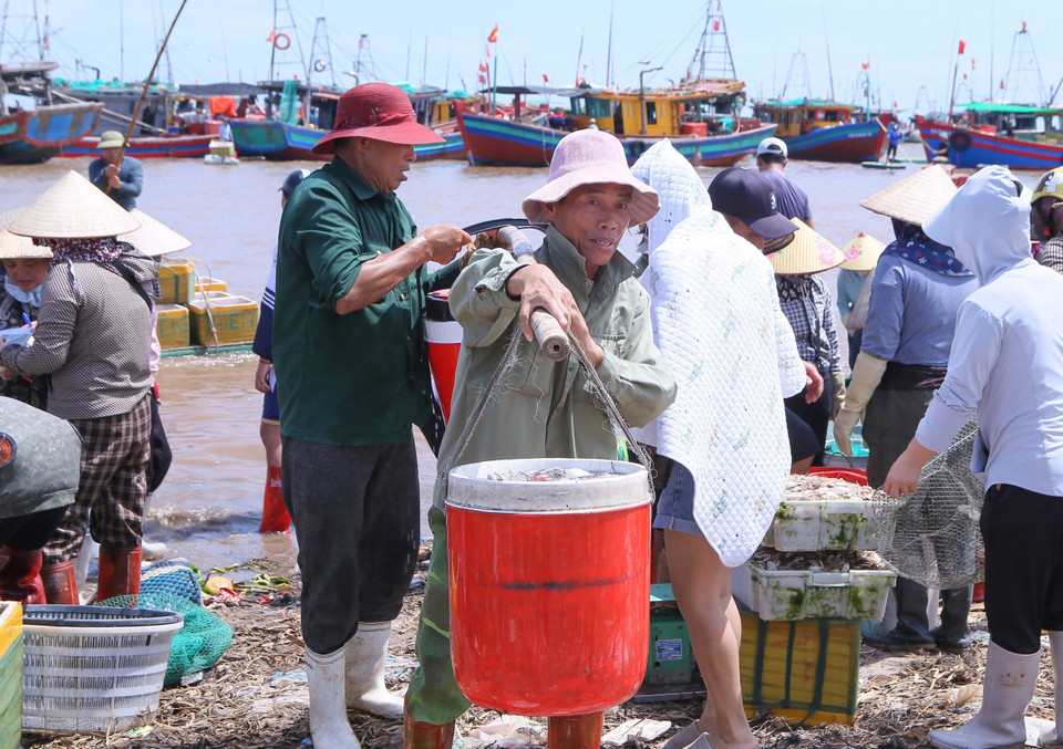 Жители перевозят купленные ящики с морепродуктами на берег для дальнейшей реализации (Фото: ВИА)