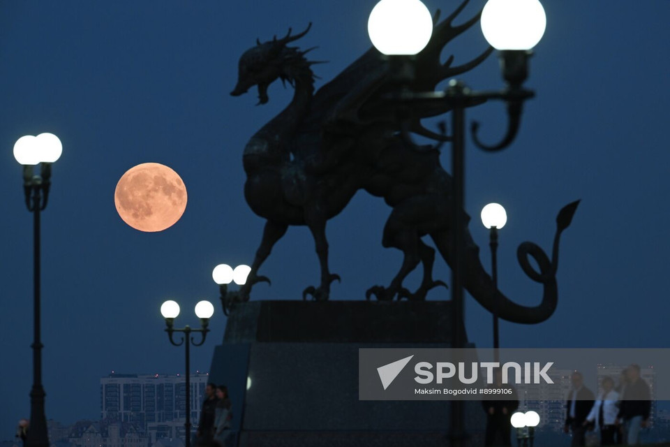 Полная Луна перед полным лунным затмением в Казани, Республика Татарстан, Россия (Фото: Спутник)