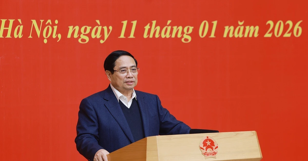 Премьер-министр Фам Минь Тьинь председательствовал на совещании по развертыванию задач на 2026 год партийной организации Правительства. (Фото: ВИА)