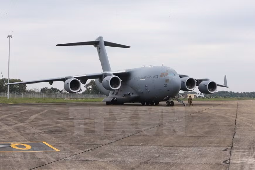 C-17A Globemaster III - самый большой самолет, который Австралия отправила во Вьетнам, чтобы помочь транспортировать миротворцев (Фото: ВИА)