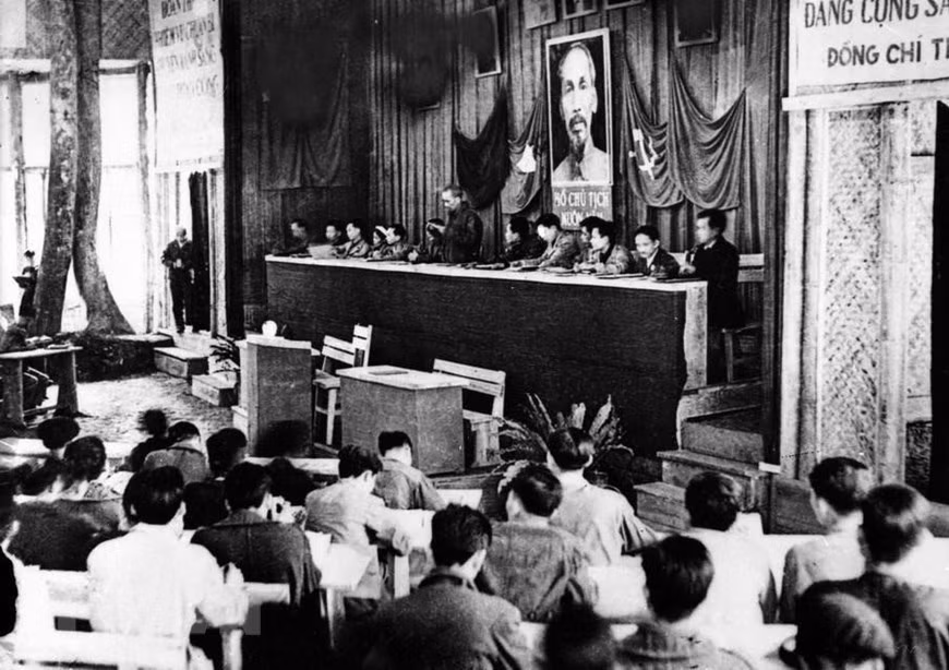 II съезд Партии проходил 11-19 февраля 1951 года в общине Винькуанг, уезд Тьиемхоа, провинция Туенкуанг. (Фото: архив ВИА)