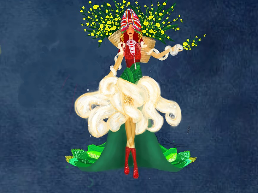 Наряд "Облако Фуван" Во Данг Кхоа. (Фото: Vietnam+)